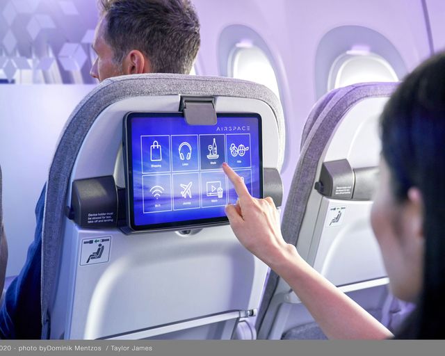 Touchscreen and Tablet holder in A320 Airspace cabin Touchscreen and Tablet holder in A320 Airspace cabin