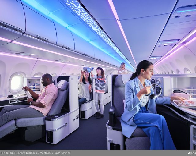 Passengers experience in A320 Airspace Business class Cabin Passengers experience in A320 Airspace Business class Cabin